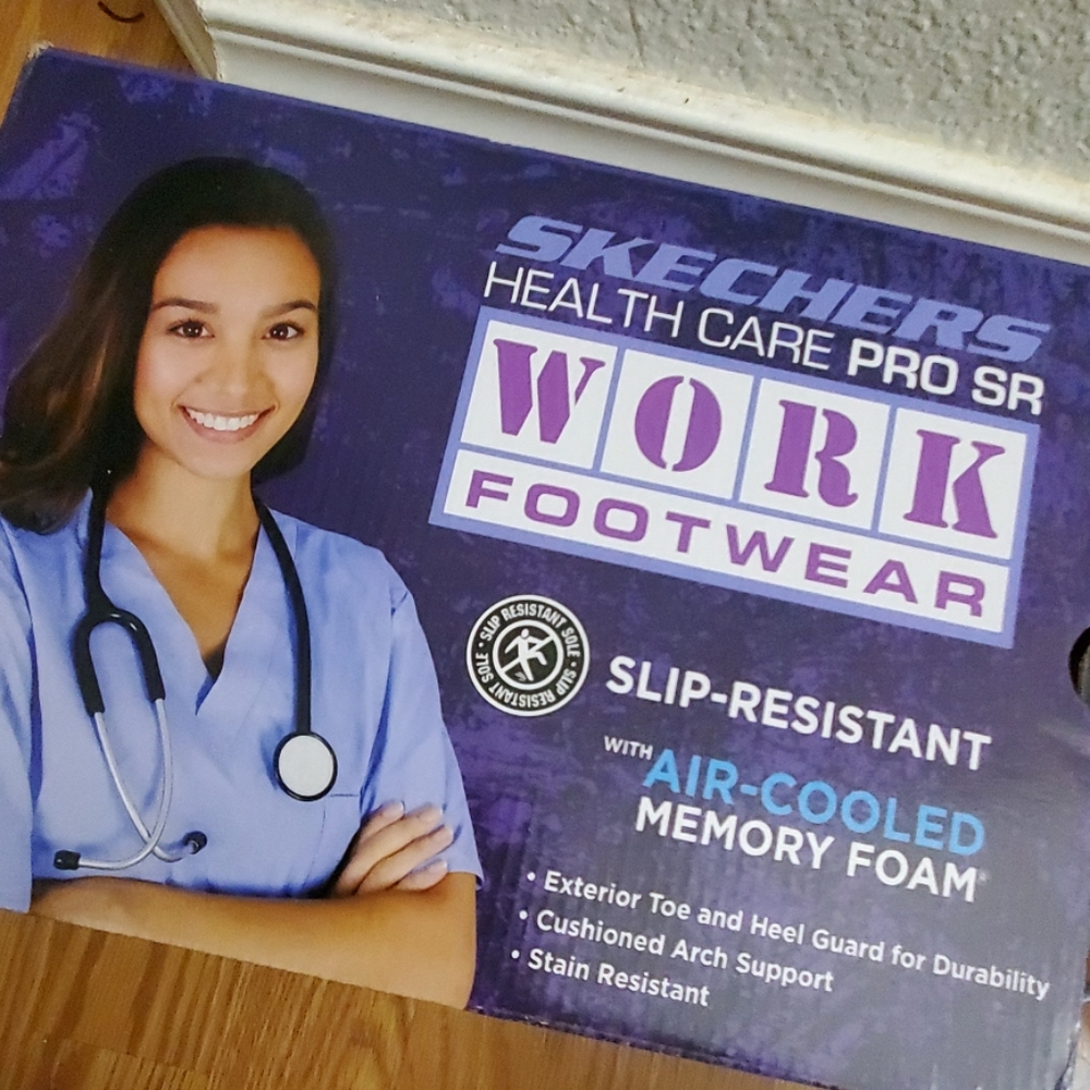 Sketchers Slip Resistant Pink/Gray Sneaker 8.5 - Picture 5 of 5